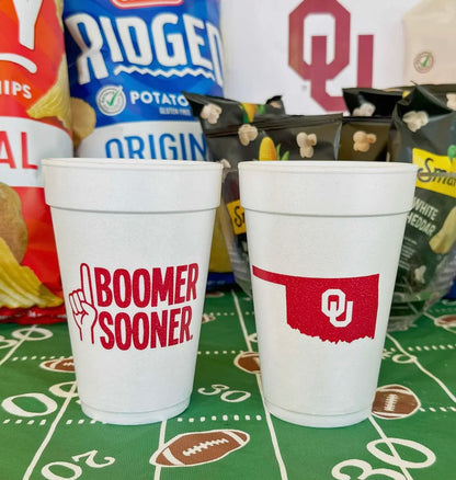 Boomer Sooner Foam Cups Set of 10