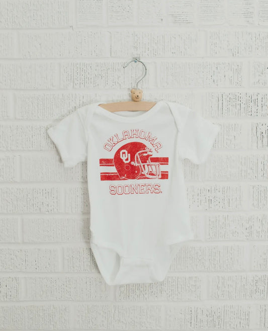 White Ou Champion Helmet Onesie