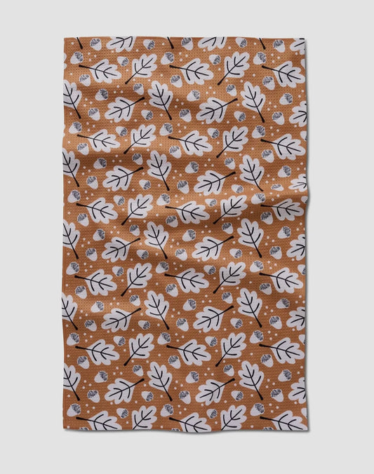 Falling Acorns Tea Towel