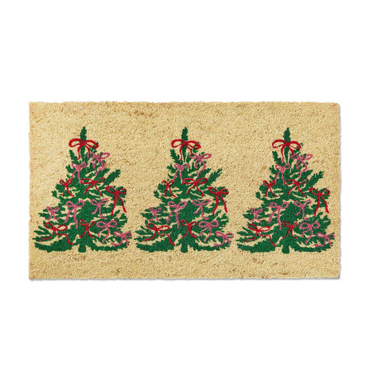 Bows Christmas Tree Coir Mat