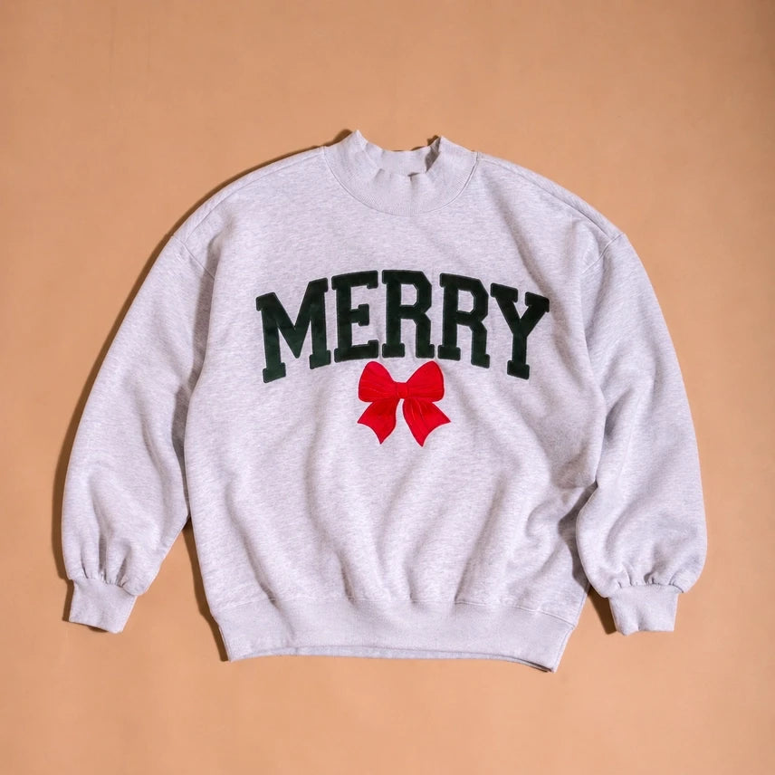 Merry Bow Mockneck Sweatshirt