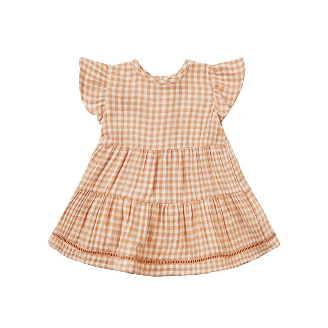 Melon Gingham Lily Dress