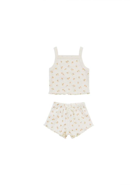 Ditsy Melon Pointelle Tank/Short set