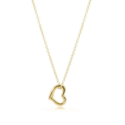 16" Necklace Gold- Love Small Gold Charm