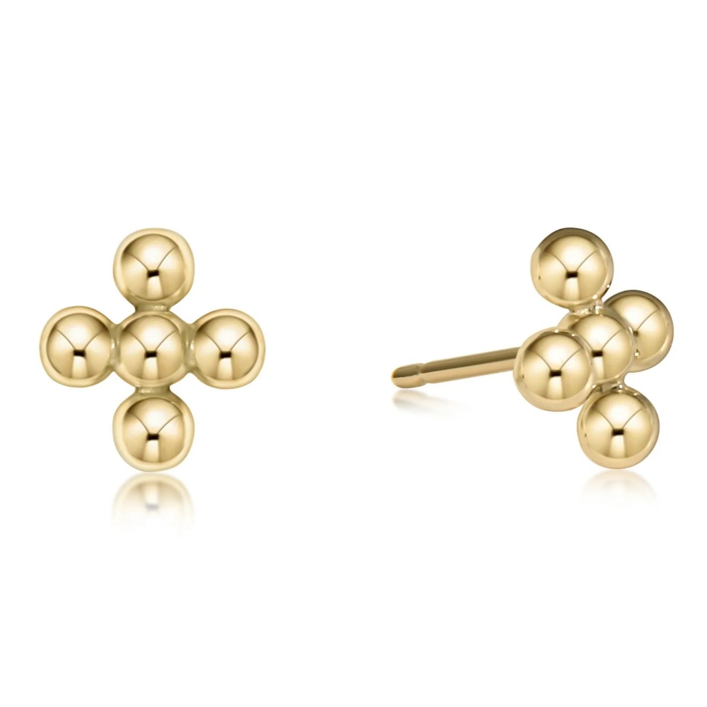 Signature Cross Beaded 4mm Studs