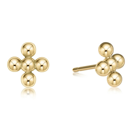 Signature Cross Beaded 4mm Studs
