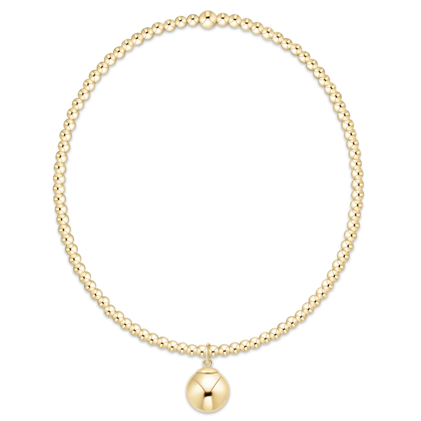 2mm Gold w 8mm Ball Bracelet