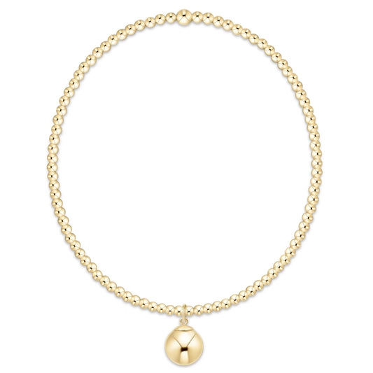 2mm Gold w 8mm Ball Bracelet