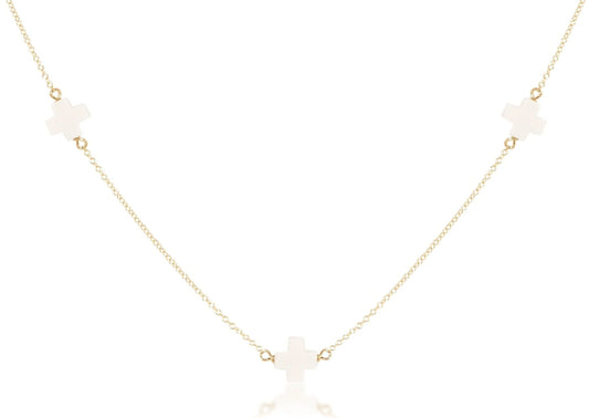 17" Simplicity Chain Off-White Cross