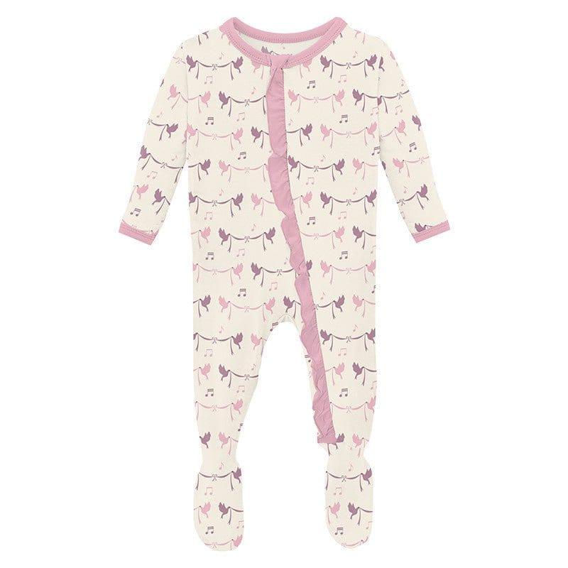 Natural Bird Banner Ruffle Footie