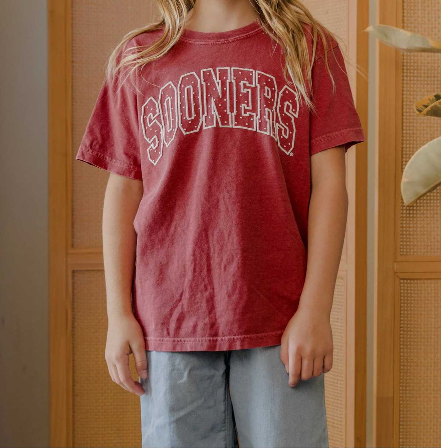 Sooners Polka Dot Crimson Tee