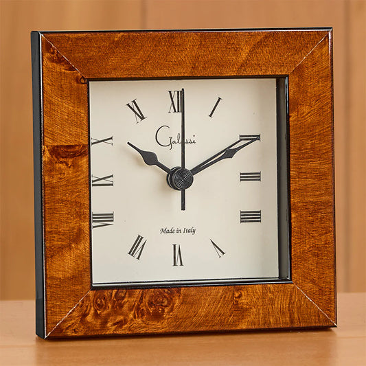 Brown Burl 3x3 Clock