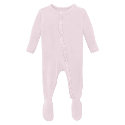 Layette Ruffle Footie Violet