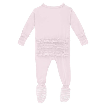 Layette Ruffle Footie Violet