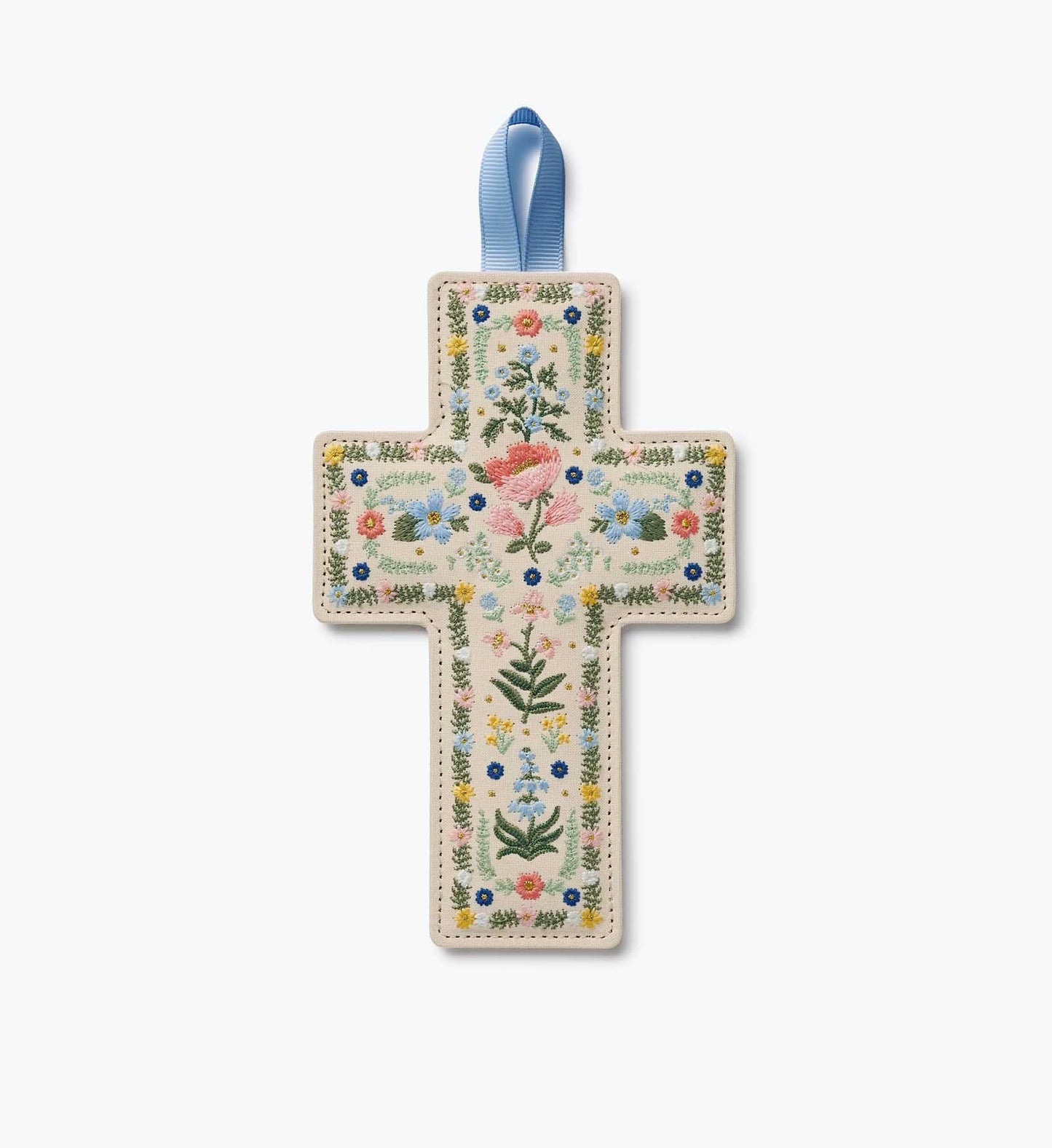 Rosette Embroidered Cross