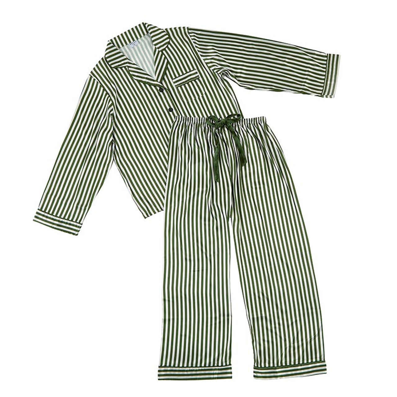 Green Stripe Pant Pj Set