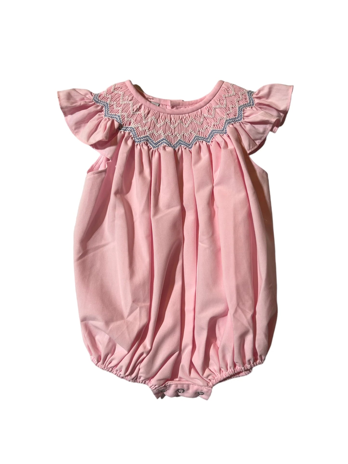 Jasmine Pink Smocked Bubble