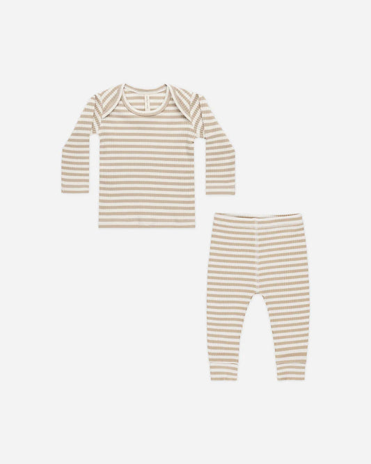 Latte Stripe Ribbed Set