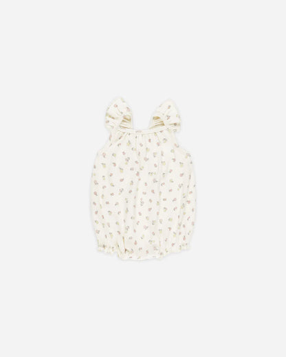 Ribbed Ruffle Romper Fleur