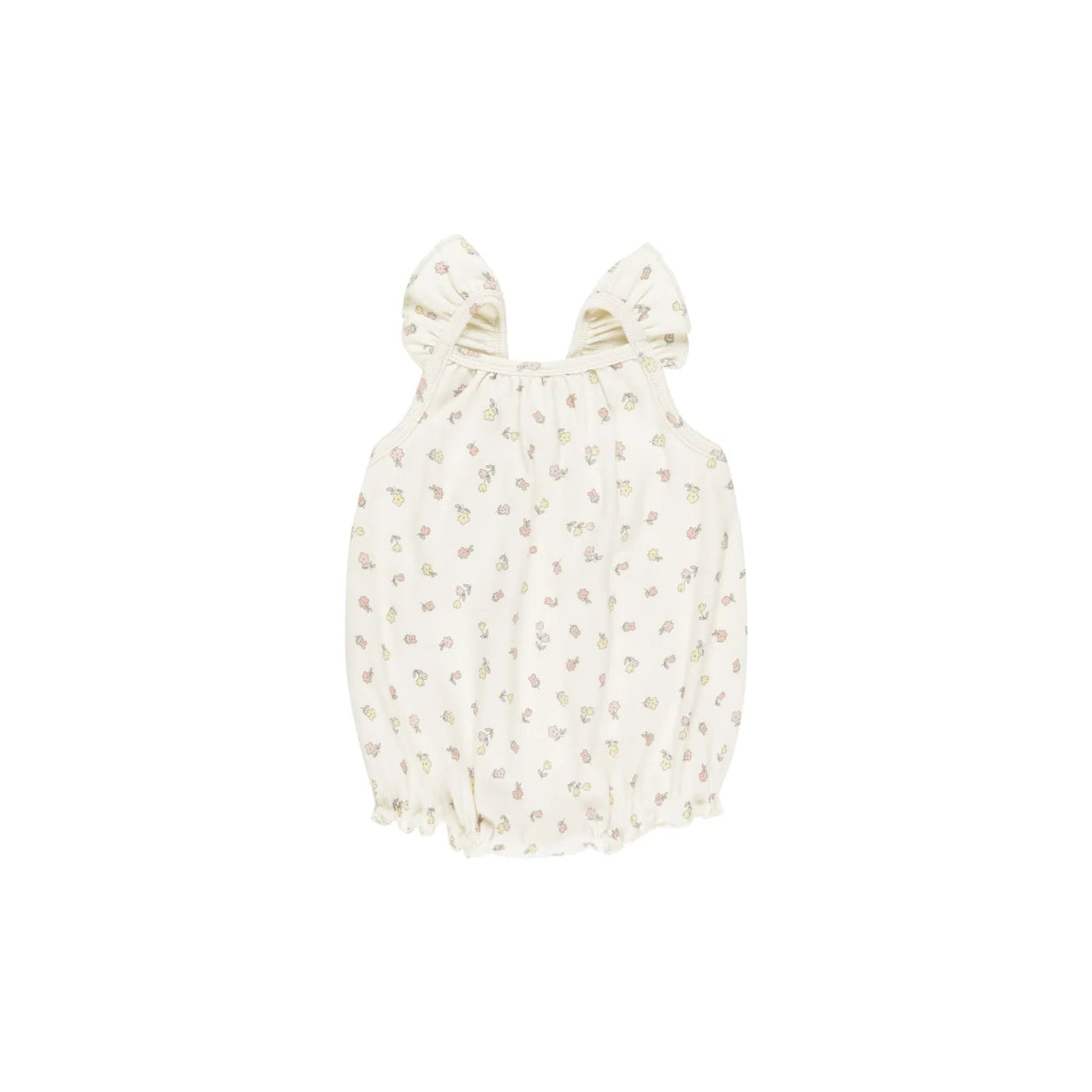 Ribbed Ruffle Romper Fleur