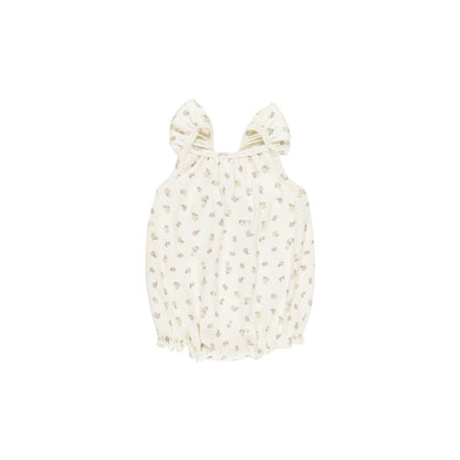 Ribbed Ruffle Romper Fleur