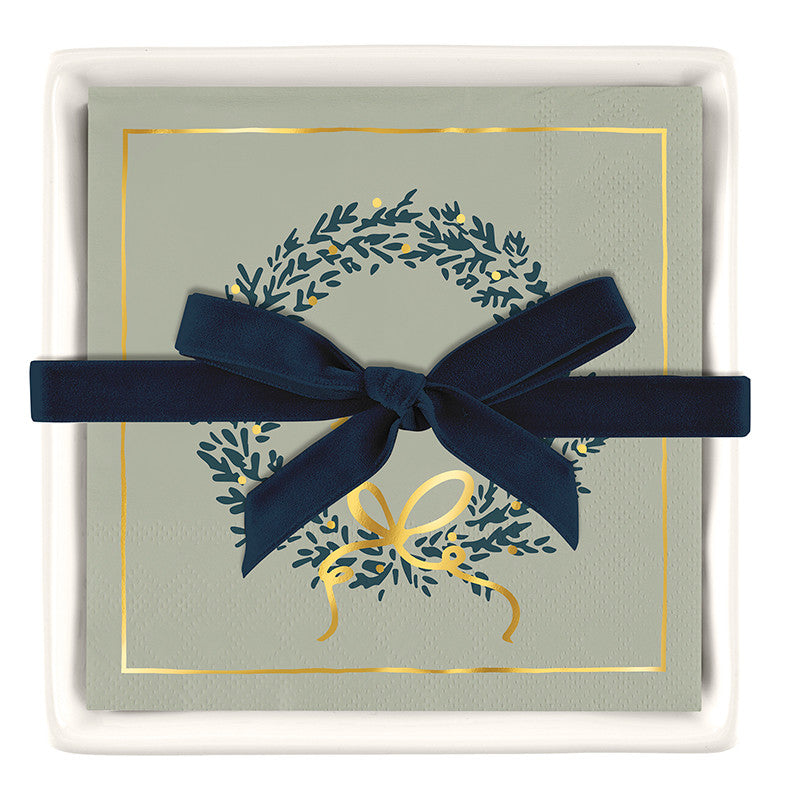 Joy Wreath Napkins & Tray