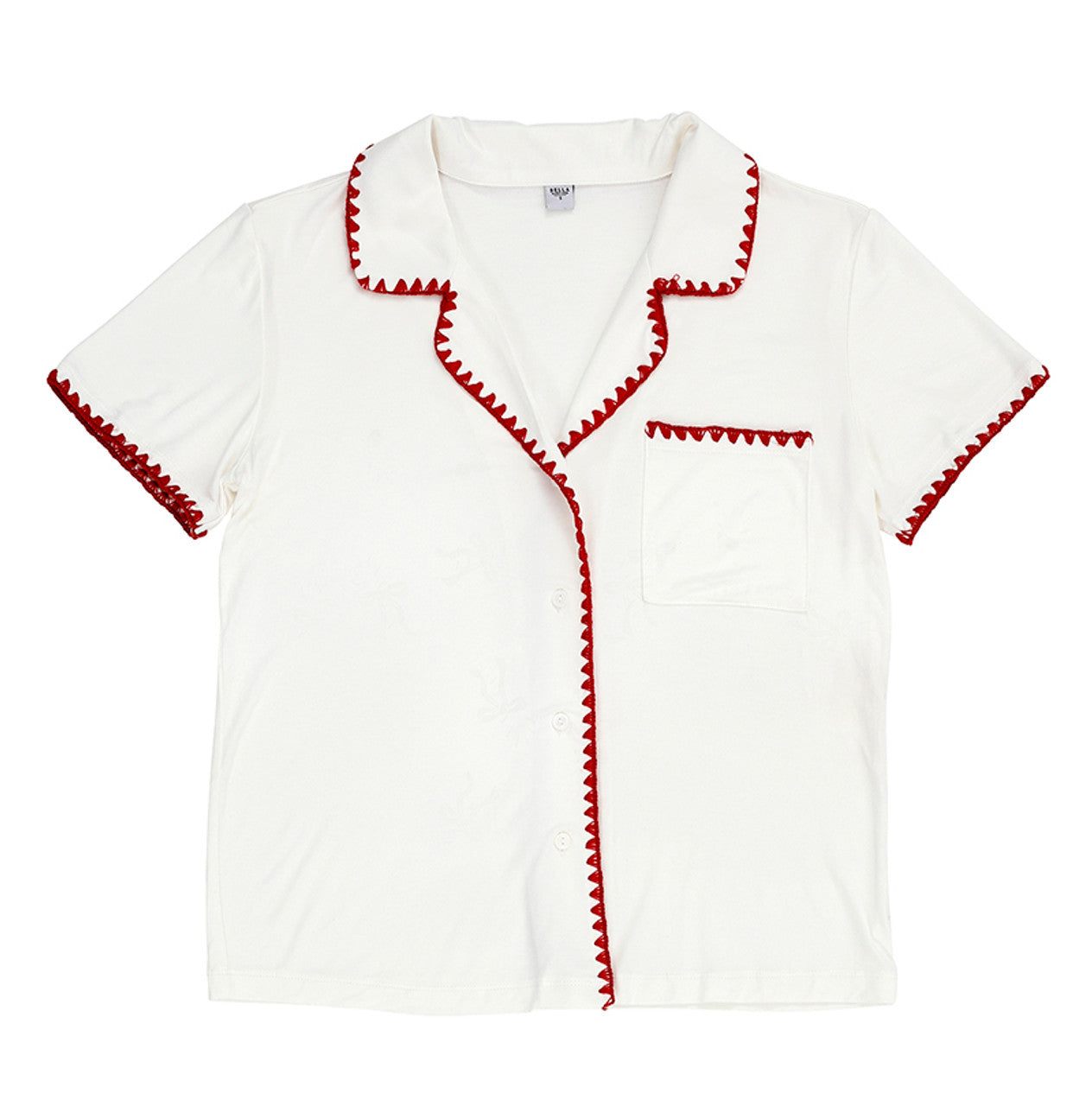 Red Bamboo Whip Stitch PJ Shorts Set