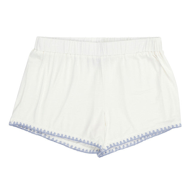 Blue Bamboo Whip Stitch PJ Shorts Set