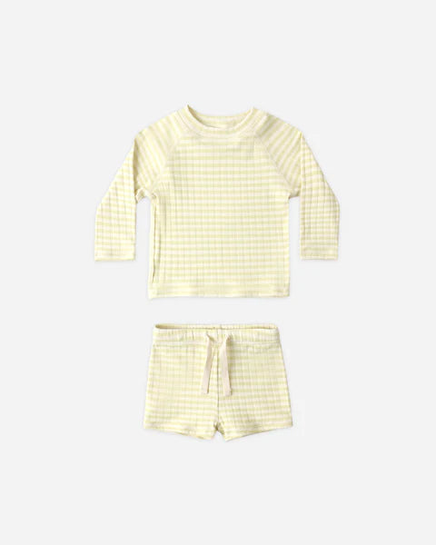 Citron Stripe Rashguard Set