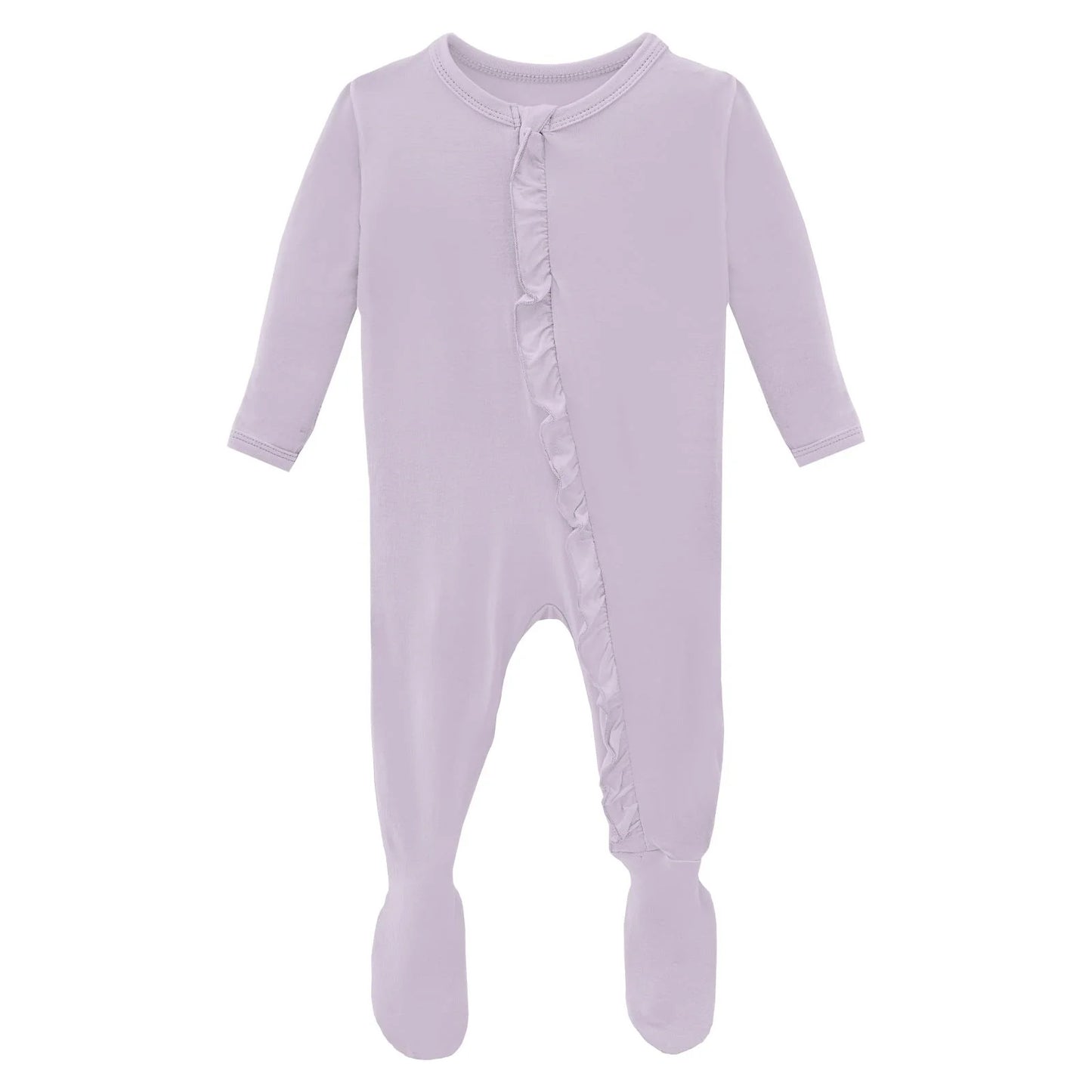 Layette Ruffle Footie 2 Way Zipper