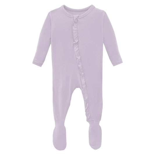 Layette Ruffle Footie 2 Way Zipper