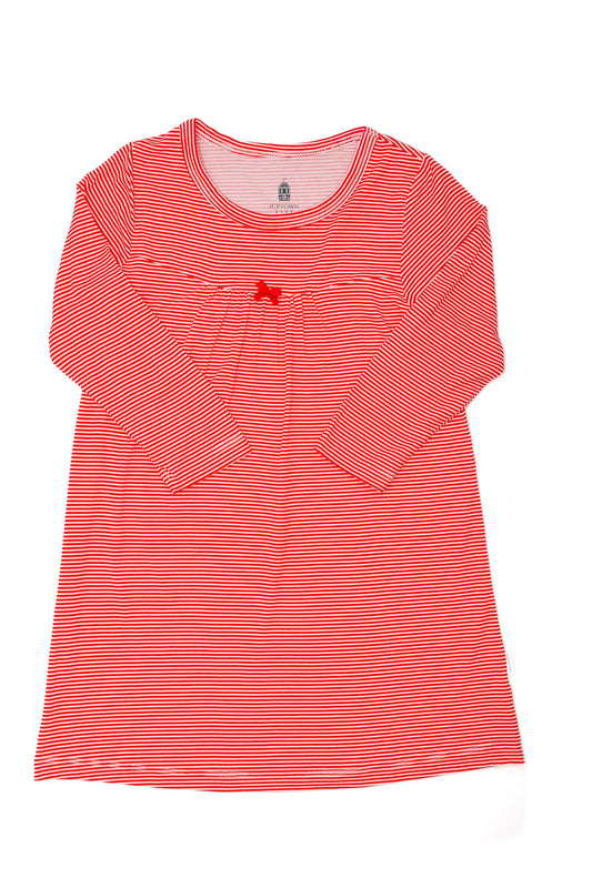 Red Mini Stripe LS Dress