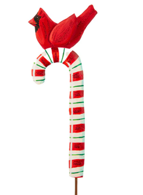 Cardinal Candy Cane Stake