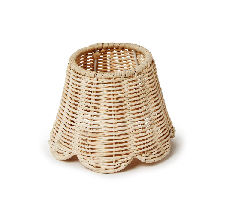 Rattan Lamp Shade w/ Scalloped Edge