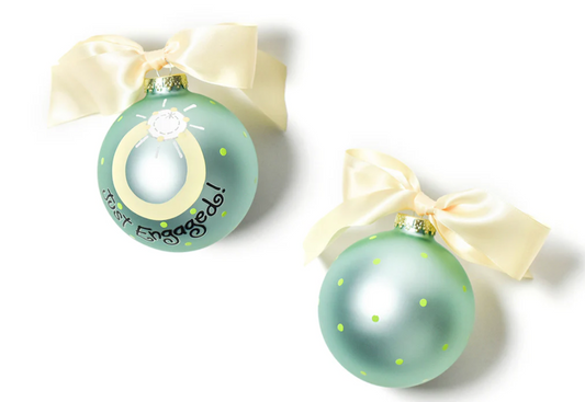 Just Engaged Glass Ornament