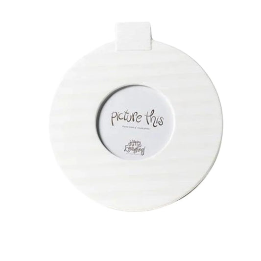 White Med Stripe 8.5 Round Frame