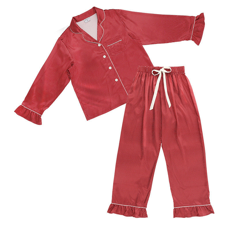 Red/Pink Dot Ruffle PJ Set
