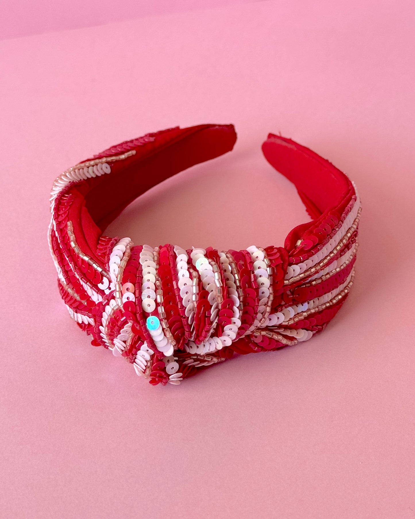 Red/White Sequin Headband