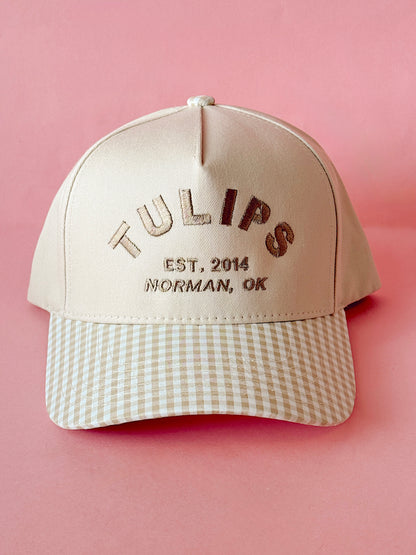 Tulips Gingham Trucker Hat