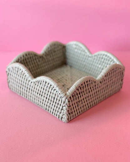 Rattan Scallop Cocktail Napkin Holder