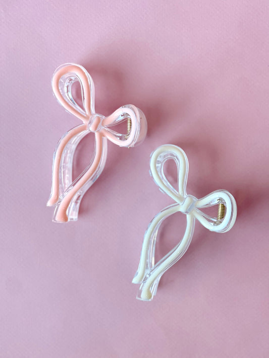 Jelly Color Bow Hair Clip