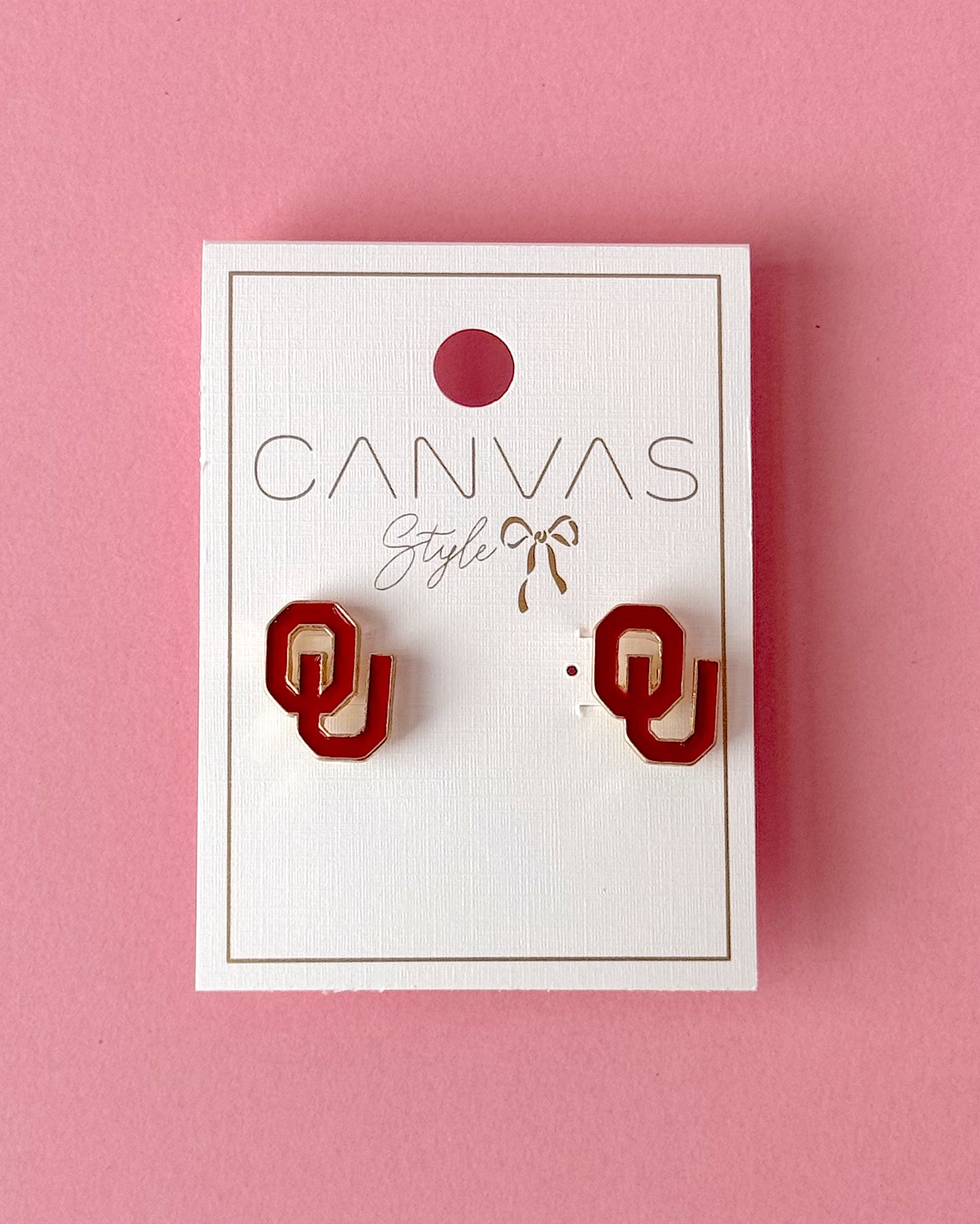 Ou Enamel Stud Earrings