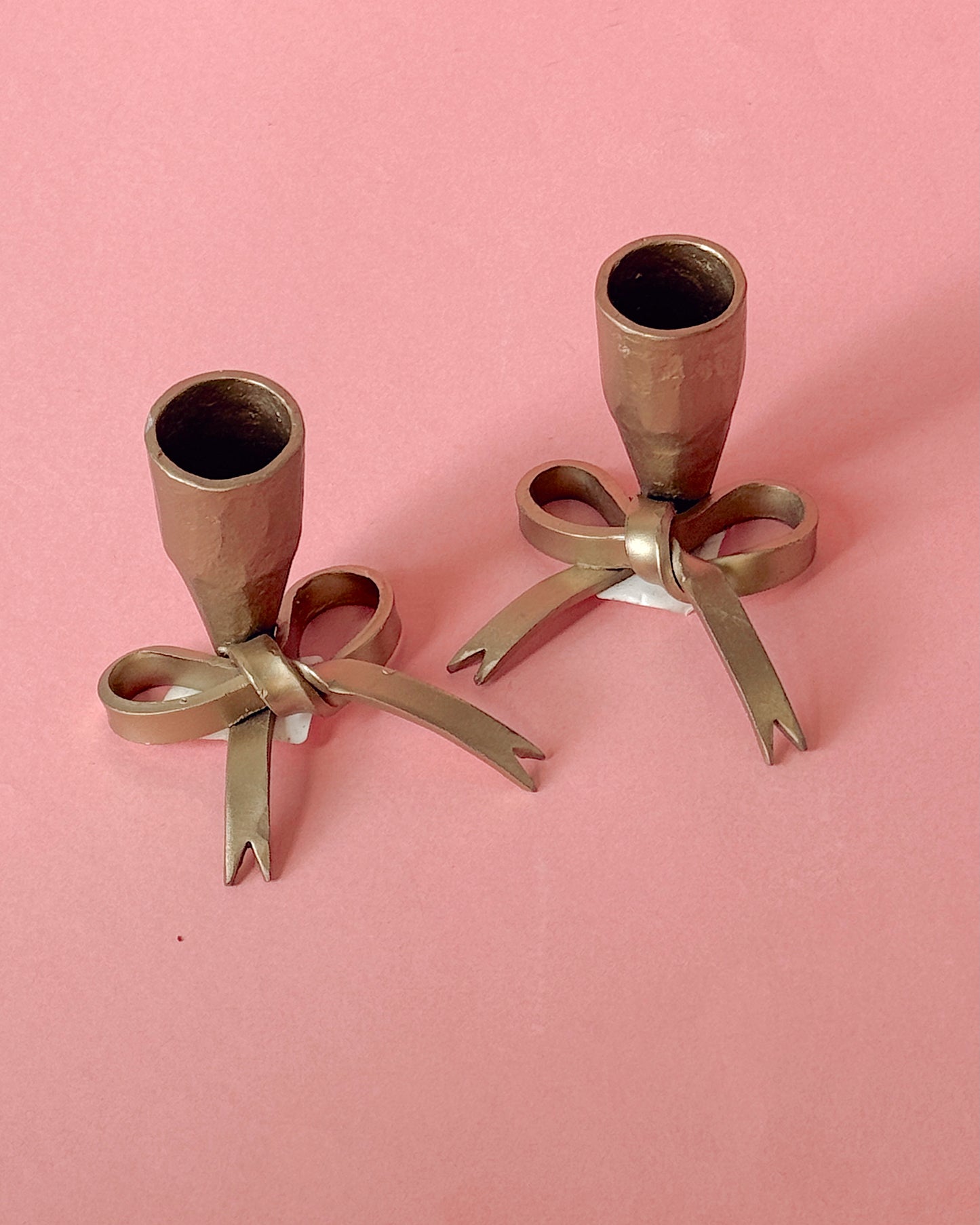 Antique Gold Bow Shaped Taper Holder