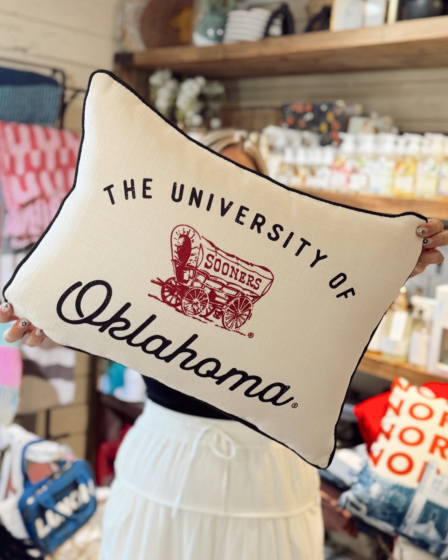 Vintage University of OK Pillow