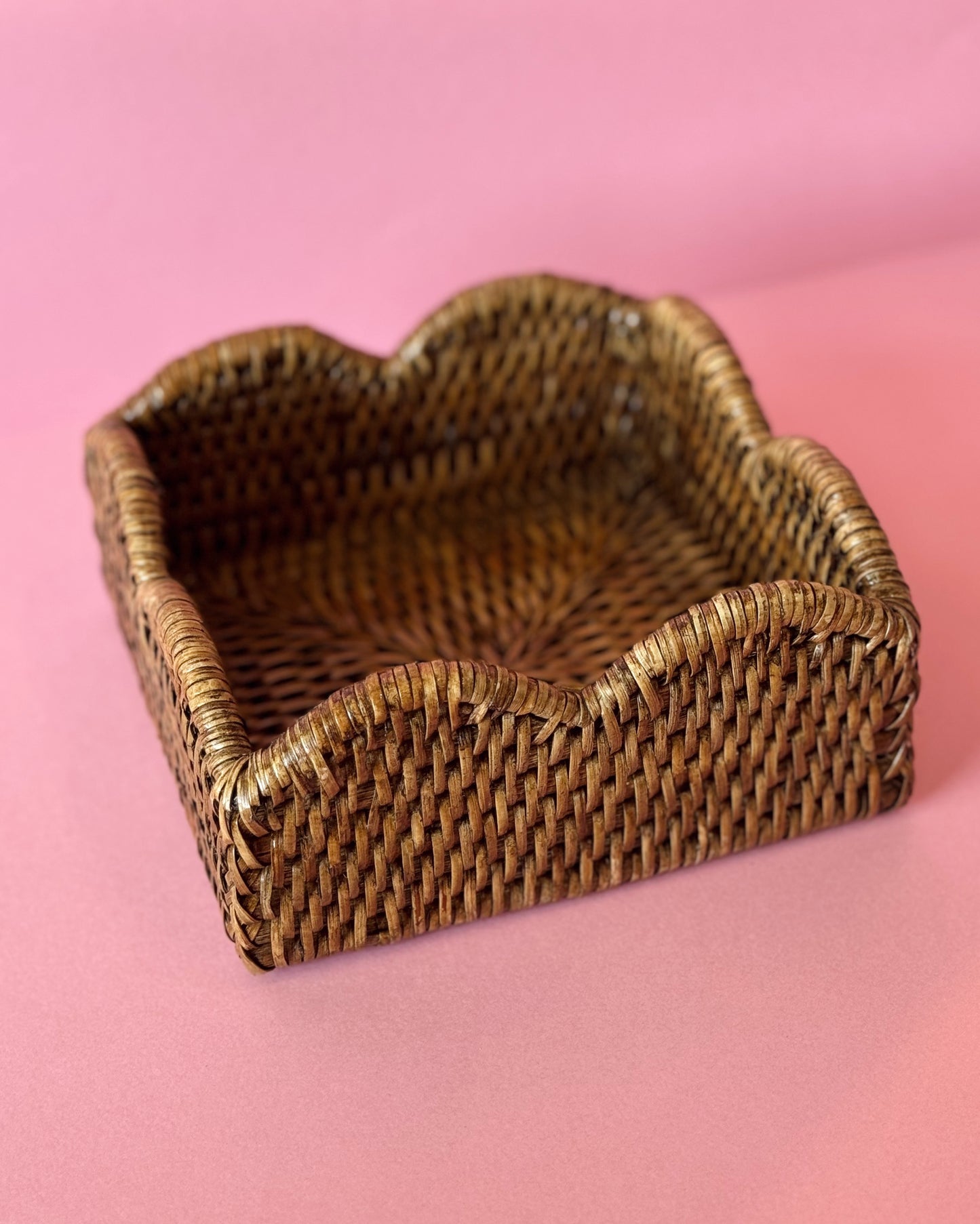 Rattan Scallop Cocktail Napkin Holder