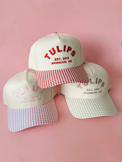 Tulips Gingham Trucker Hat