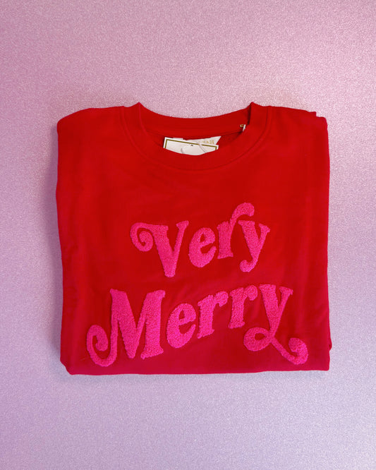 Red Very Merry Sweatshirt