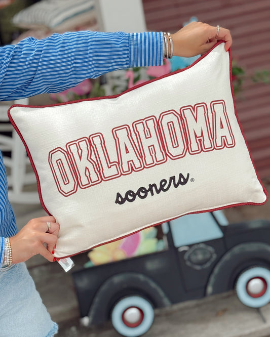 Oklahoma Varsity Collegiate Pillow