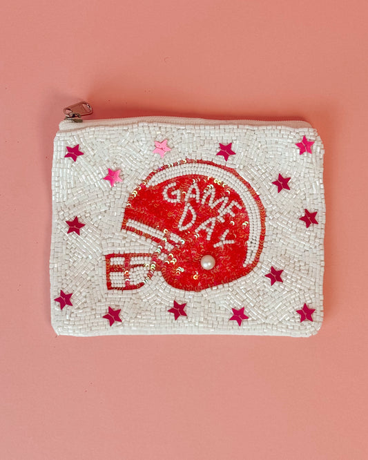 Beaded Helmet Gameday Coin Purse