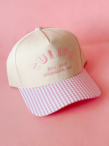Tulips Gingham Trucker Hat